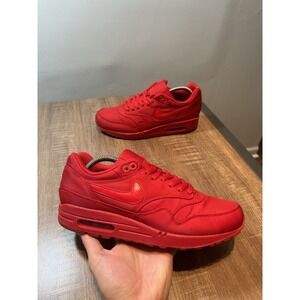 Nike Air Max 1 Sz 8.5 Attack Pack Red 308866-600 Powerwall Shoes Sneakers
